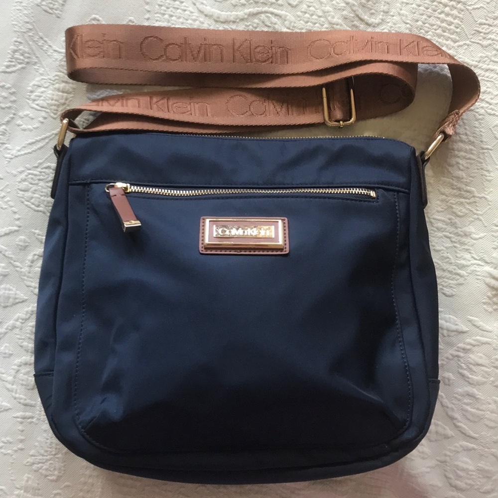 Calvin Klein Navy Nylon Cross Body Handbag
